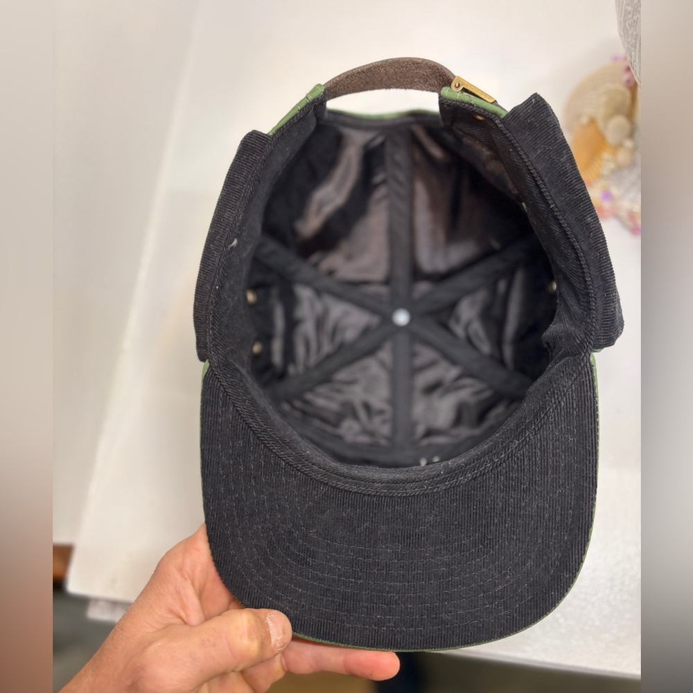 Bun’d Up Handmade Olive Green Quilted Nylon 7-Panel Cap - Picture 5 of 5